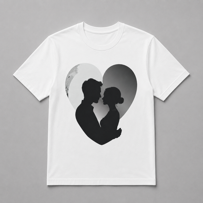 Valentine's Day - Heart-Shaped Moonlight Silhouette