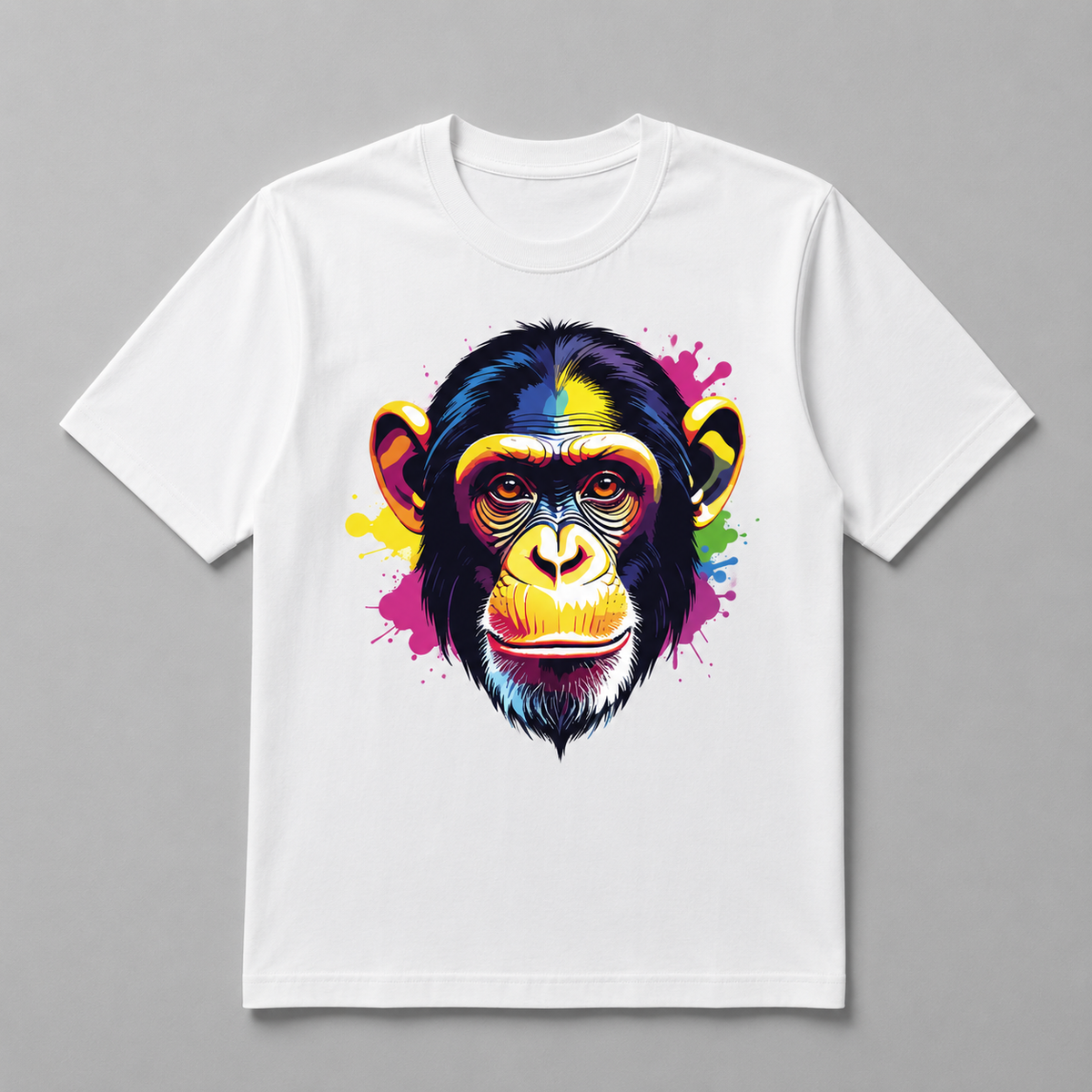 Animals - Rainbow Splash Chimpanzee Portrait