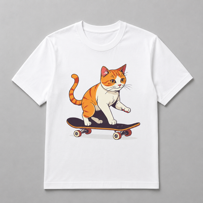 Animals - Skateboarding Tabby Cat