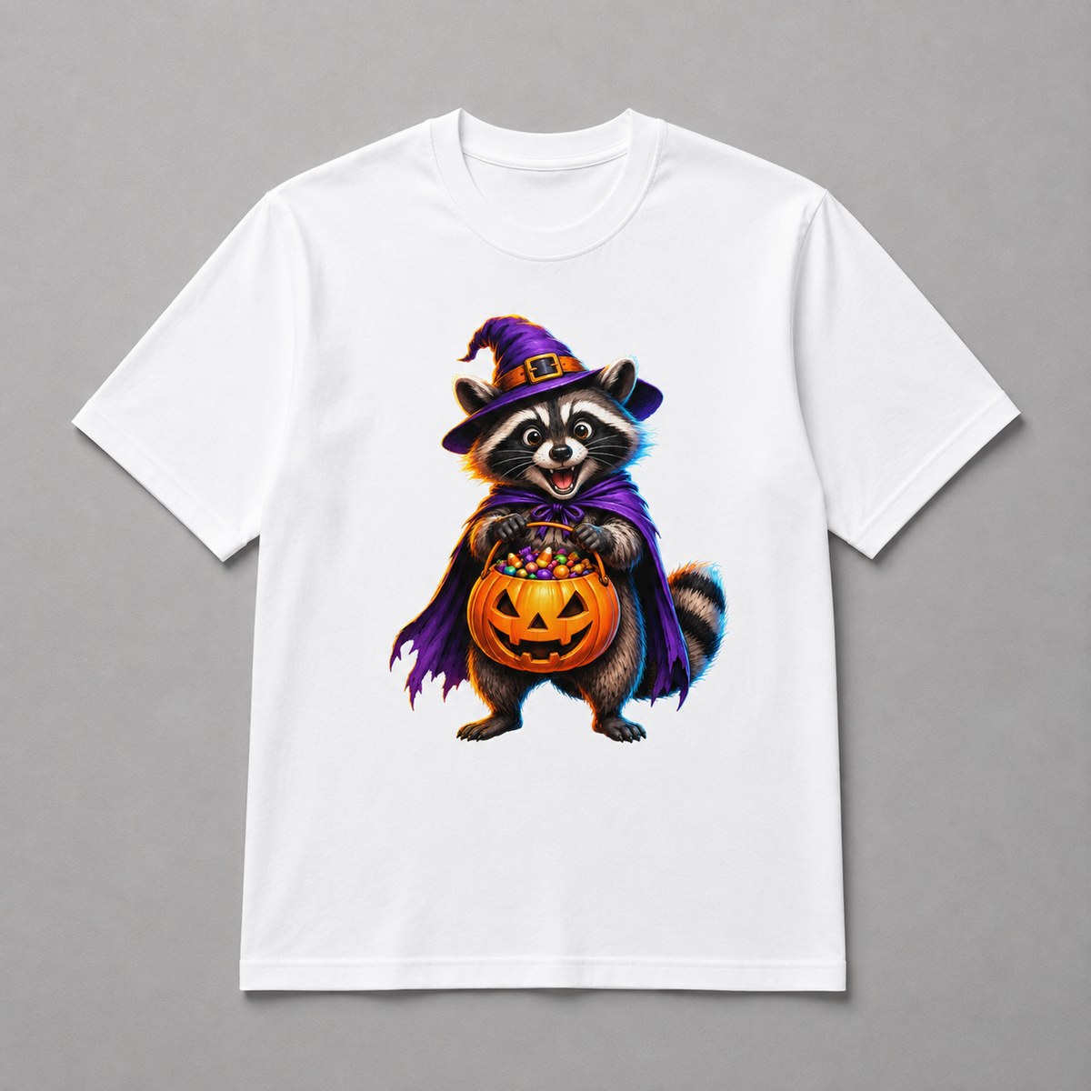 Halloween - Trick-or-Treat Raccoon Witch