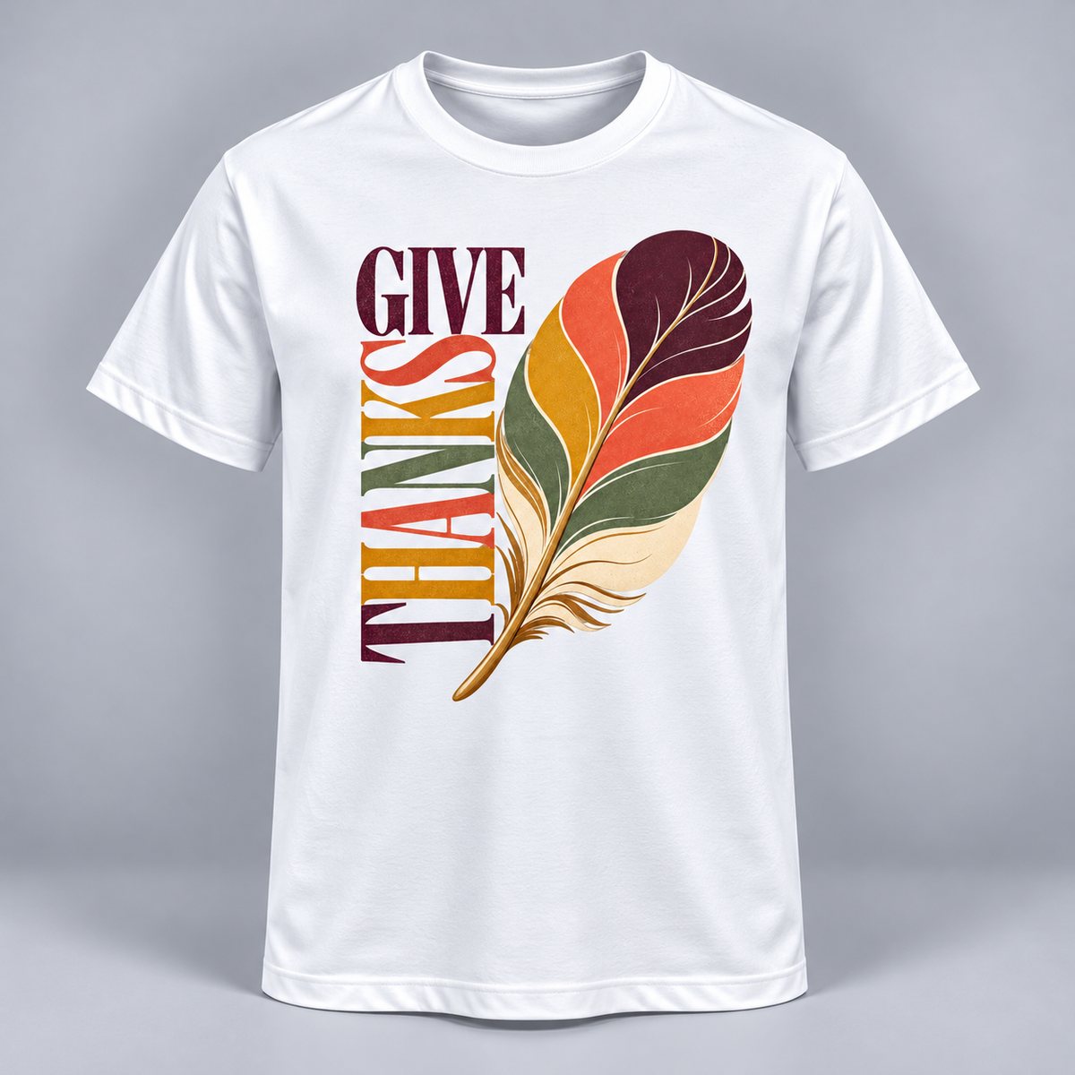 Thanksgiving - Give Thanks Autumn Feather