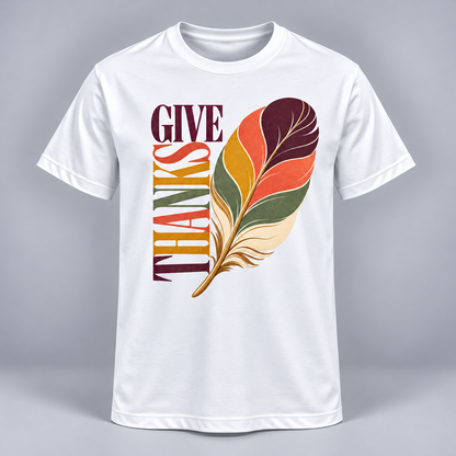 Thanksgiving - Give Thanks Autumn Feather