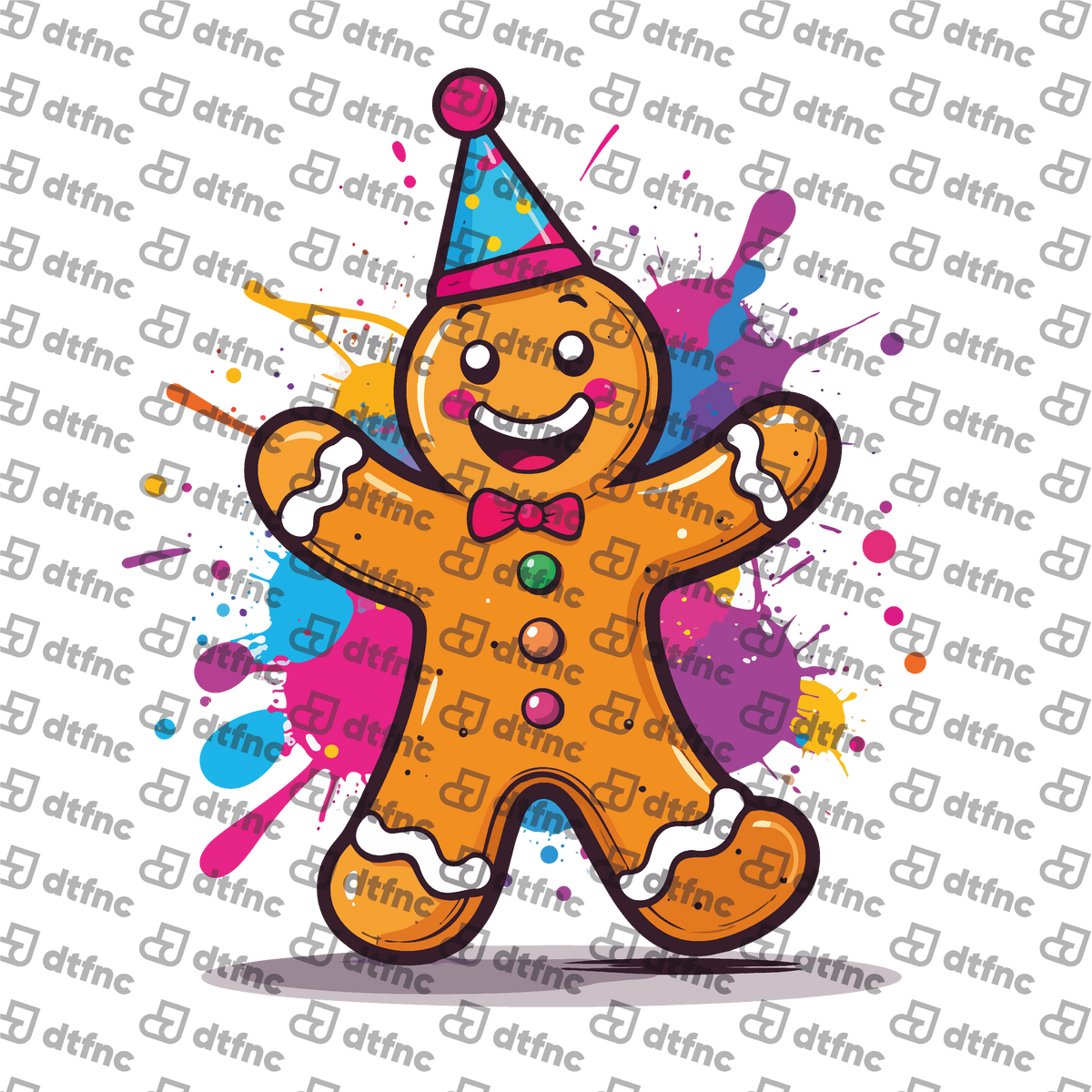 Christmas - Festive Splatter Gingerbread Man